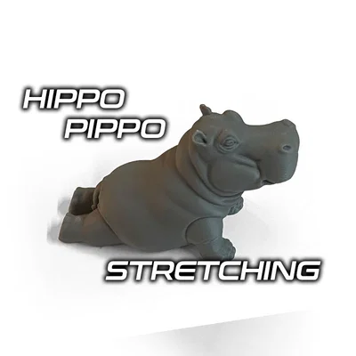 Mô hình chú hà mã Hippo Pippo vươn vai trang trí bàn làm việc