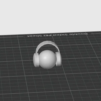 Mô hình 3D chú blob nhỏ đeo tai nghe siêu dễ thương