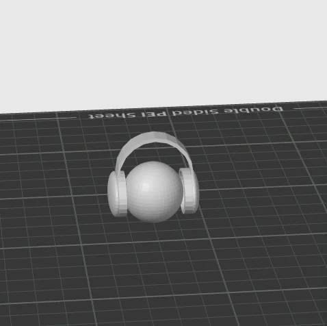 Mô hình 3D chú blob nhỏ đeo tai nghe siêu dễ thương