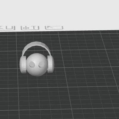 Mô hình 3D chú blob nhỏ đeo tai nghe siêu dễ thương