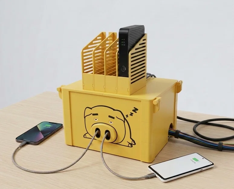 Hộp đựng ổ cắm điện hình chú heo đáng yêu - Image 1