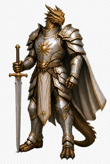 Mô hình 3D chiến binh Dragonborn Kai - Đấu sĩ giáp vàng uy dũng - Image 1