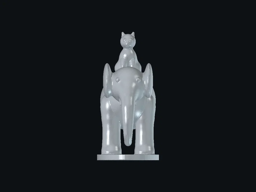 Mô hình chú voi và mèo 3D đáng yêu - File in 3D trang trí độc đáo - Image 2