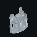 Mô hình chú voi và mèo 3D đáng yêu - File in 3D trang trí độc đáo - Thumbnail 3