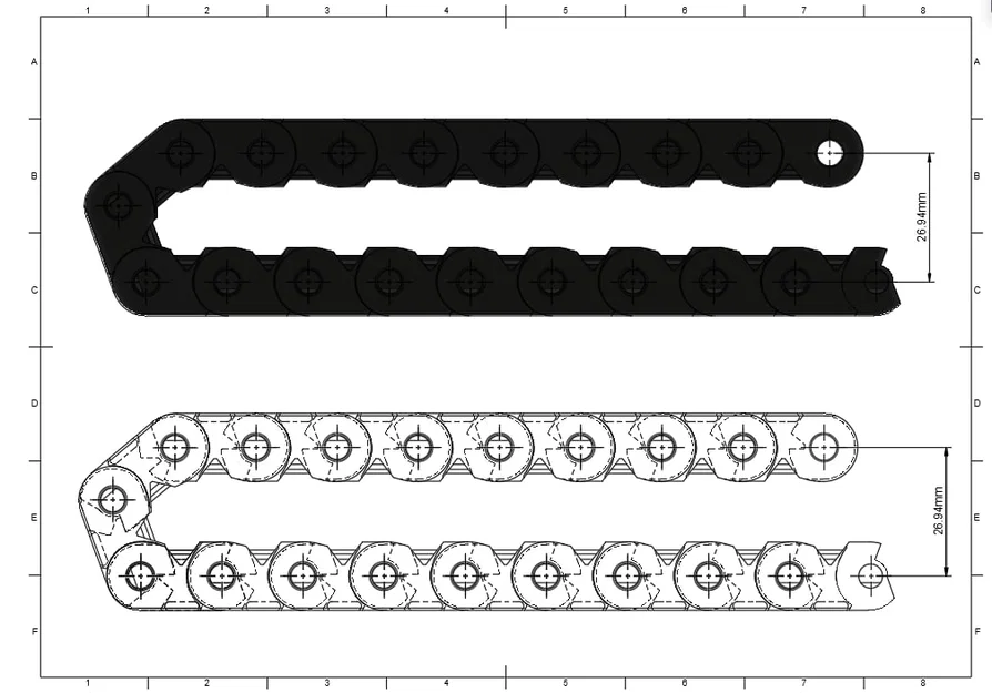 Máng dẫn cáp (Drag Chain) 70 độ cho máy in 3D và Voron - Image 1