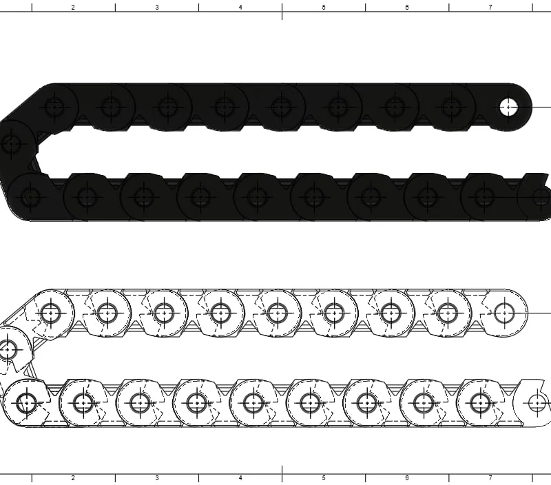 Máng dẫn cáp (Drag Chain) 70 độ cho máy in 3D và Voron
