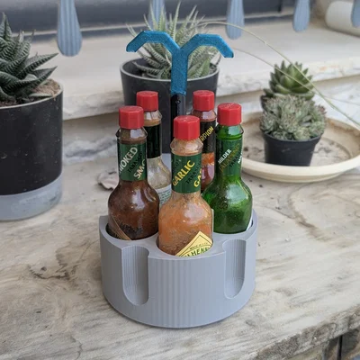Giá đỡ tương ớt kiểu ổ xoay Revolver (chứa được 5 chai Tabasco)