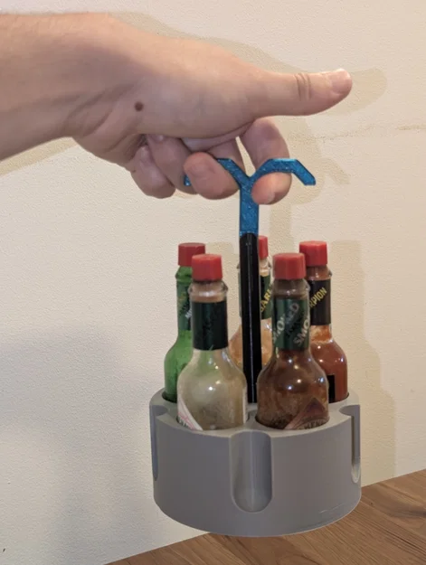 Giá đỡ tương ớt kiểu ổ xoay Revolver (chứa được 5 chai Tabasco) - Image 7