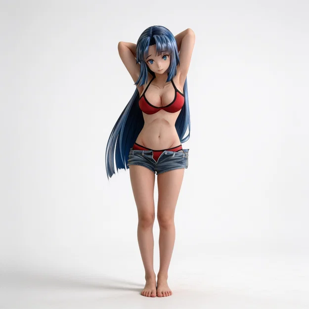 Mô hình Anime cô nàng tóc xanh (Blue Hair Bombshell) cho in 3D - Image 1