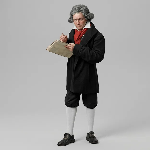 Mô hình 3D Ludwig van Beethoven - Tượng nhân vật lịch sử nghệ thuật - Image 1