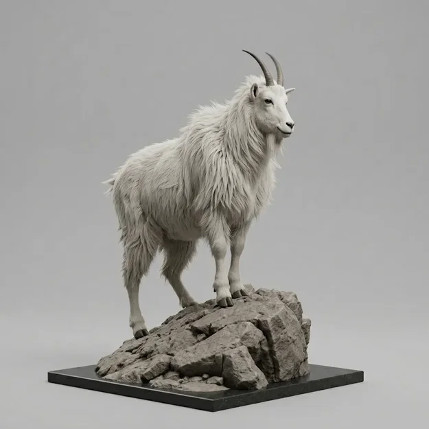 Mô hình Dê núi Rocky Bắc Mỹ sắc nét cho in 3D decor - Image 1