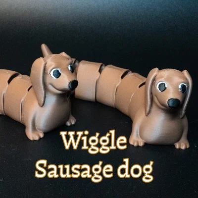 Wiggle Sausage Dog - Mô hình chó xúc xích fidget toy in không cần lắp ráp