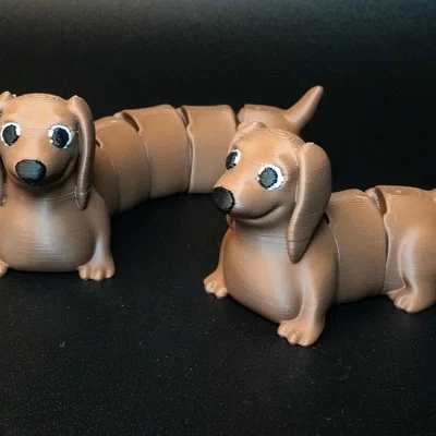 Wiggle Sausage Dog - Mô hình chó xúc xích fidget toy in không cần lắp ráp