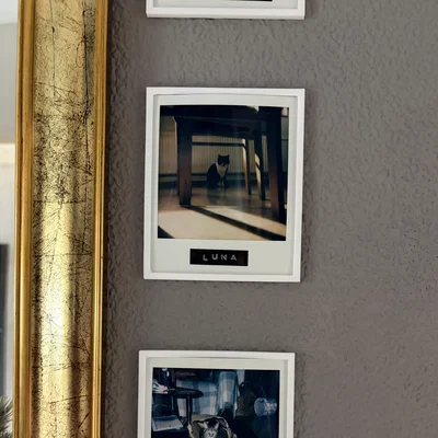 Khung treo ảnh Polaroid tối giản với đinh ẩn