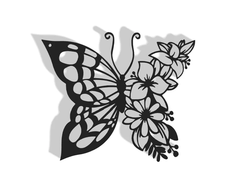Mô hình trang trí tường hình cánh bướm và hoa (Butterfly Decor) - Image 1