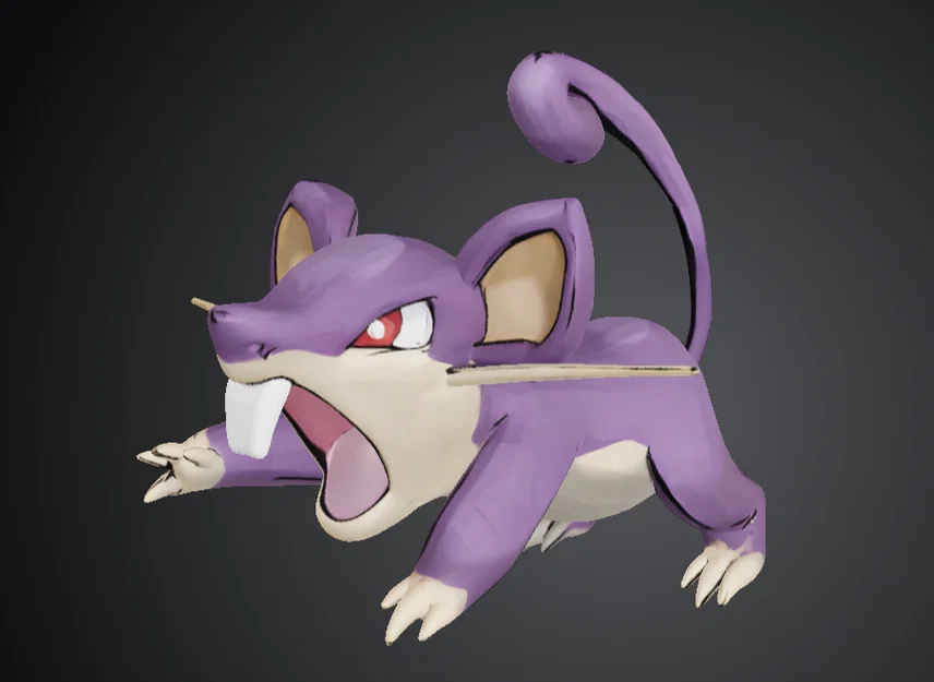 Mô hình 3D Ratata - Tượng Pokémon để bàn tinh xảo - Image 1