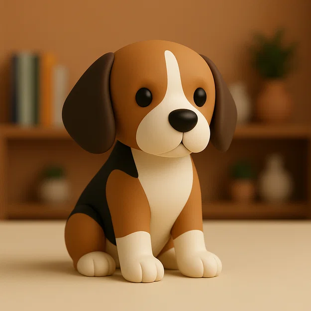 Mô hình chú cún Beagle 3D đáng yêu để bàn trang trí - Image 1