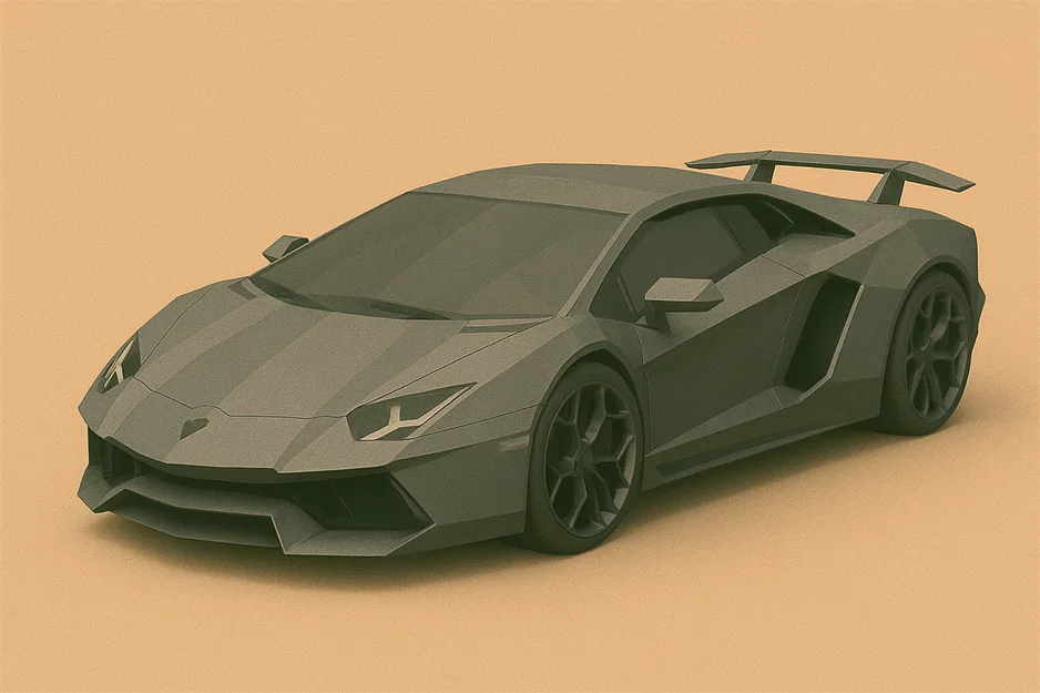 Mô hình siêu xe Low Poly Lambo - File in 3D ấn tượng - Image 1