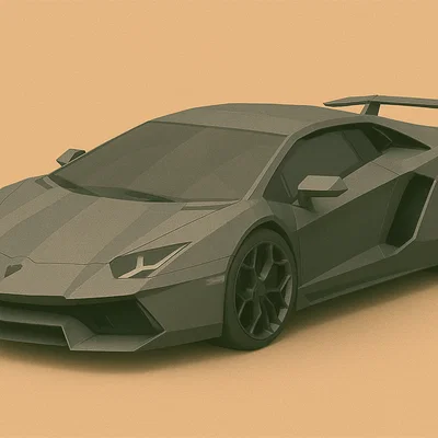 Mô hình siêu xe Low Poly Lambo - File in 3D ấn tượng