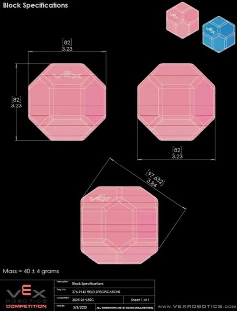 Mô hình Vex Robotics 2025-2026 Push Back Block/Octoball (File in 3D) - Image 2