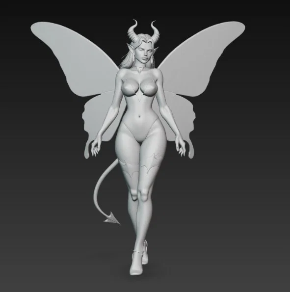 Mô hình 3D nữ quỷ có cánh bướm cực đẹp và quyến rũ - Image 2