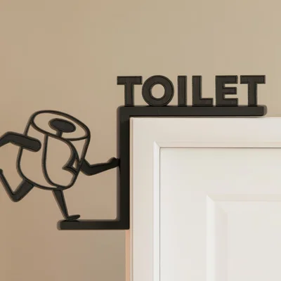 Trang trí tường hình "Cuộn giấy vệ sinh đang chạy" độc đáo