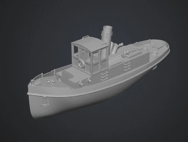 Mô hình tàu kéo cổ điển (Classic Wooden Tugboat) chi tiết để in 3D - Image 1