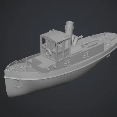 Mô hình tàu kéo cổ điển (Classic Wooden Tugboat) chi tiết để in 3D