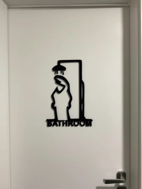 Biển Báo Cửa Nhà Vệ Sinh (Bathroom Door Sign) – Thiết kế tối giản hiện đại - Image 1