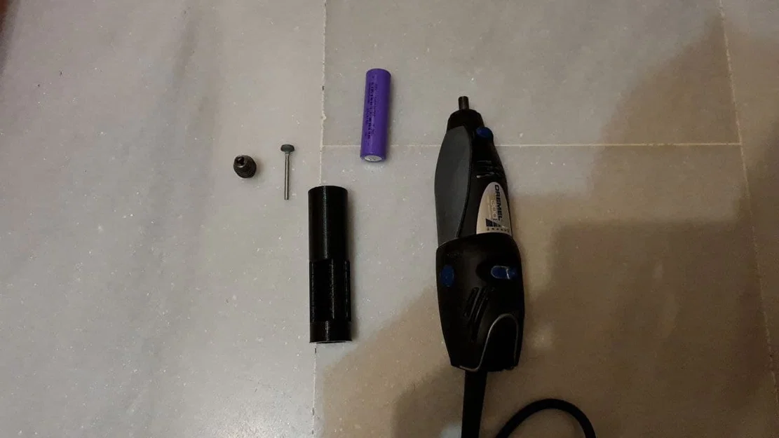 Phụ kiện in 3D hỗ trợ mài sạch pin 18650 cho máy Dremel 300 - Image 2
