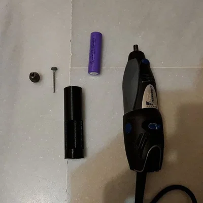 Phụ kiện in 3D hỗ trợ mài sạch pin 18650 cho máy Dremel 300