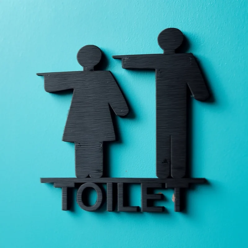 Biển báo nhà vệ sinh chỉ hướng (Directional Toilet Sign)