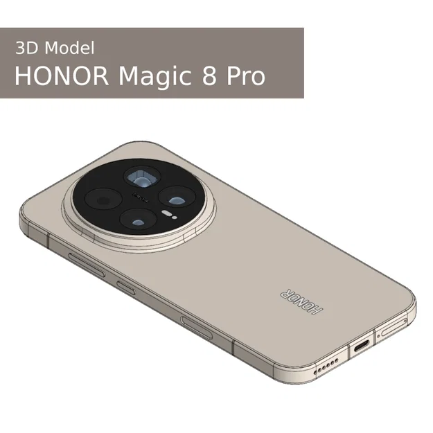 Mô hình 3D Honor Magic 8 Pro chi tiết cho thiết kế và in 3D - Image 1