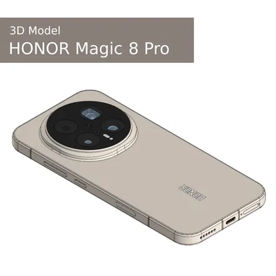 Mô hình 3D Honor Magic 8 Pro chi tiết cho thiết kế và in 3D