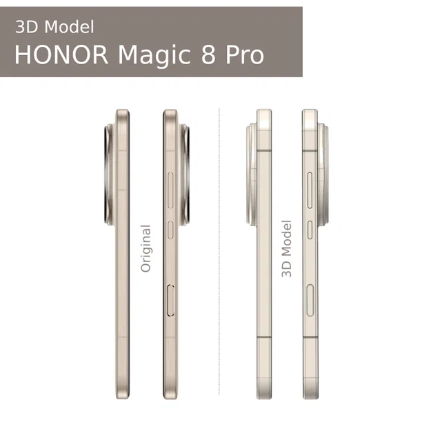 Mô hình 3D Honor Magic 8 Pro chi tiết cho thiết kế và in 3D - Image 7