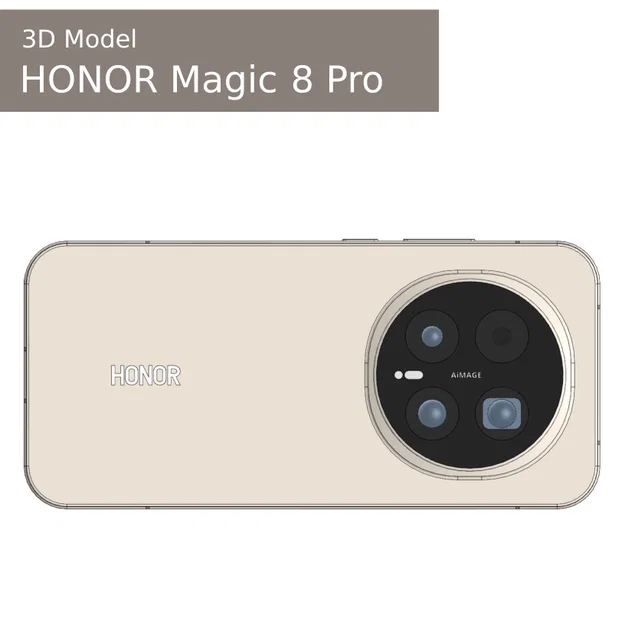 Mô hình 3D Honor Magic 8 Pro chi tiết cho thiết kế và in 3D - Image 10