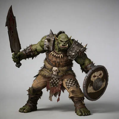 Mô hình Chiến binh Ork 6 - Chiến binh Dark Fantasy dũng mãnh