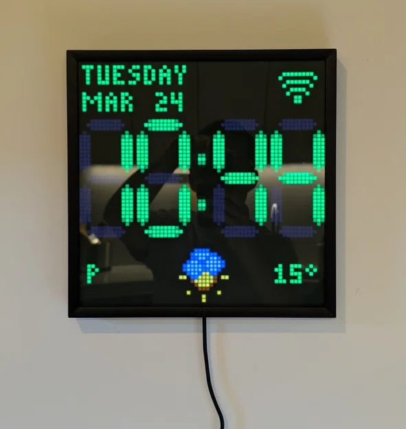 Giá treo tường cho Divoom Pixoo 64 dùng miếng dán Command Strip - Image 1