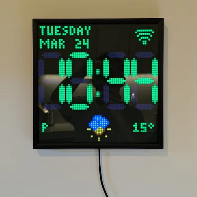 Giá treo tường cho Divoom Pixoo 64 dùng miếng dán Command Strip