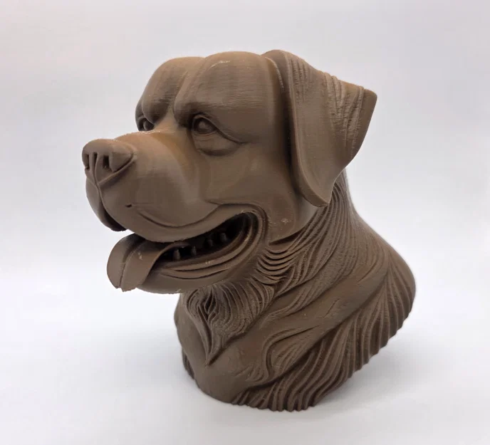 Tượng bán thân chó Rottweiler đang cười - Image 1