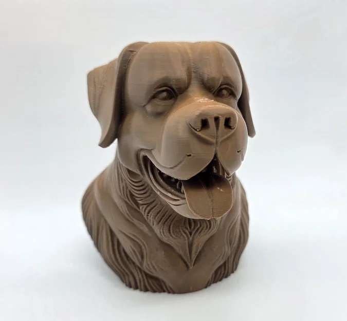 Tượng bán thân chó Rottweiler đang cười - Image 2