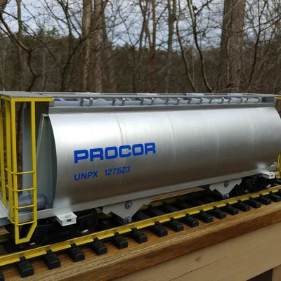 Toa xe hopper Procor 3000cf chở Sodium Chlorate cho mô hình đường sắt sân vườn - Tỉ lệ 1:29