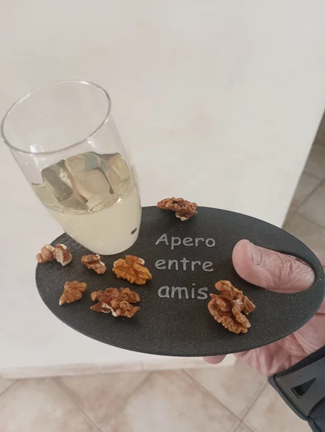 Khay đựng đồ ăn nhẹ cá nhân kết hợp giá đỡ ly (Plateau apéro) - Image 1