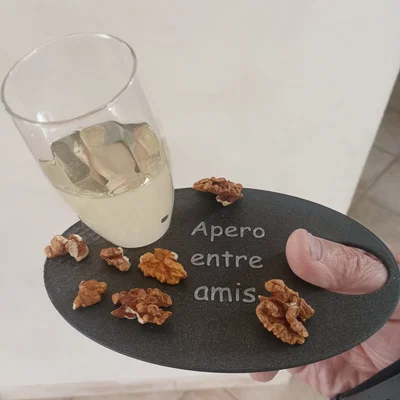 Khay đựng đồ ăn nhẹ cá nhân kết hợp giá đỡ ly (Plateau apéro)