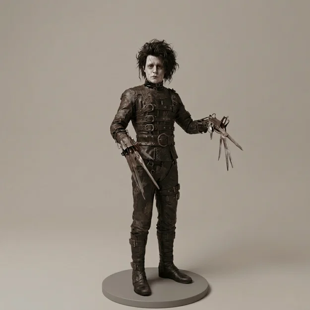 Mô hình 3D Edward Scissorhands (1990) - Tùy chọn đế tròn và nhà thờ - Image 2