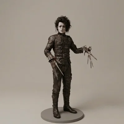 Mô hình 3D Edward Scissorhands (1990) - Tùy chọn đế tròn và nhà thờ
