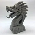 Tượng Bán Thân Quetzalcoatl Phong Cách Giả Đá - Thumbnail 1