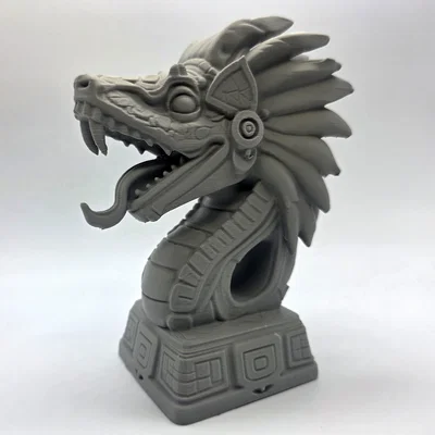 Tượng Bán Thân Quetzalcoatl Phong Cách Giả Đá