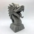 Tượng Bán Thân Quetzalcoatl Phong Cách Giả Đá - Thumbnail 2