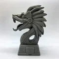 Tượng Bán Thân Quetzalcoatl Phong Cách Giả Đá - Thumbnail 3
